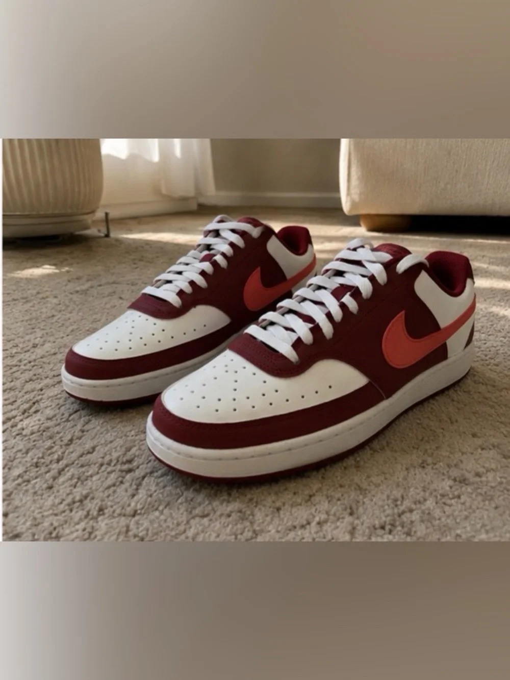 Nike Wmns Court Vision Lo P NBK Team Red White Adobe Women Casual IM1652-601